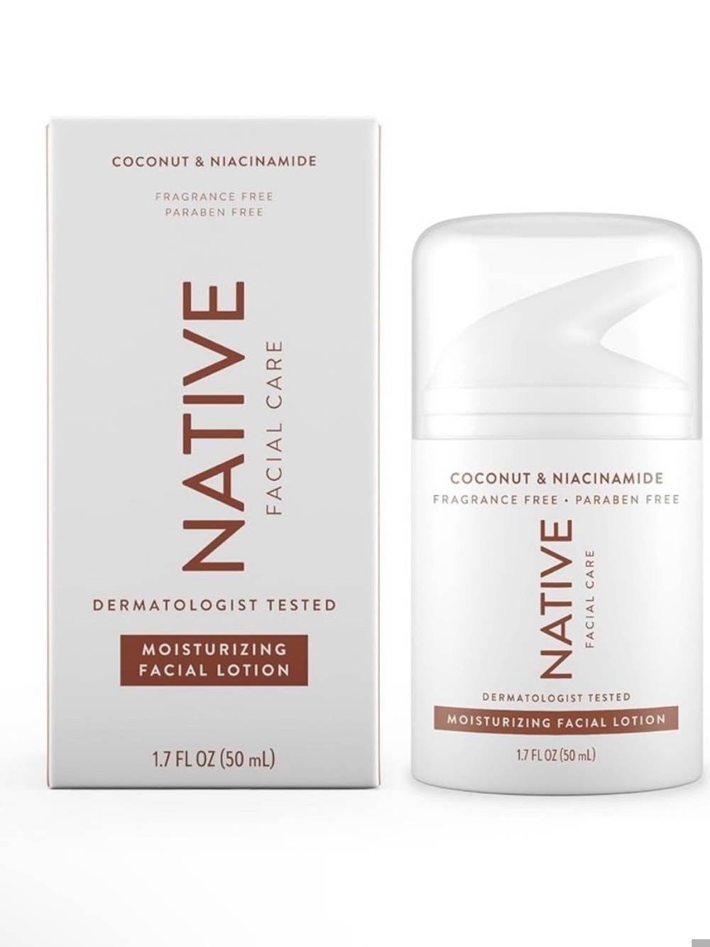 Native Moisturizing Facial Lotion – White with Brown Accent nib